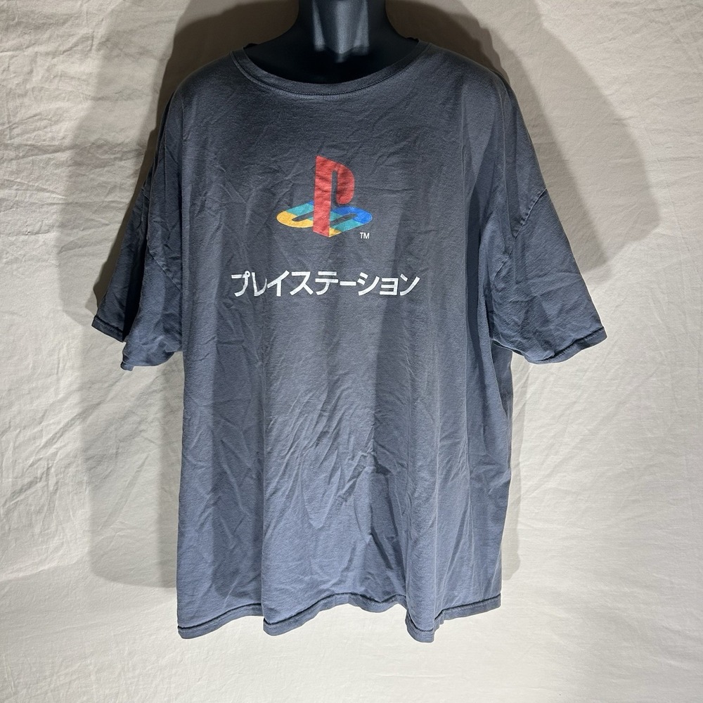 PlayStation Original Logo Graphic T-Shirt Mens XXXL 3XL Japanese Text